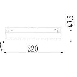 Chiziqli darklayt yoritgich, SY-LINK seriyasi, Qora, 12Вт, IP20, Iliq oq (3000К), SY-LINK-220-BL-12-WW