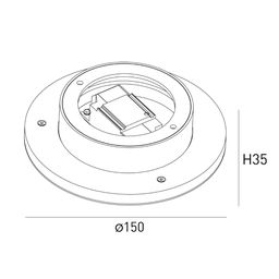 Yoritgich o‘lchamlari sxemasi: diametri 150 mm