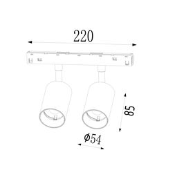 LED spot-yoritgich, SY-LINK seriyasi, Qora, 2*10Вт, IP20, Neytral oq (4000К), SY-LINK-DBS-BL-2/10-NW