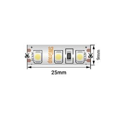 SMD2835 LED lenta bo‘lagi, 12V, kesish qadami 25 mm