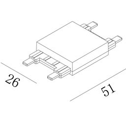 SLIM to‘g‘ri konnektori chizmasi: 51×26 o‘lchamlar