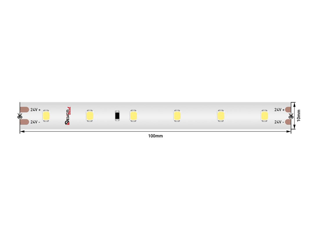 24V SMD 2835 LED lenta, yuqoridan ko‘rinish