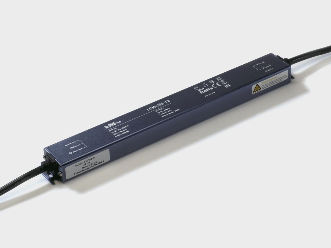 Сверхтонкий герметичный блок питания SWG PRO LCM-200-12