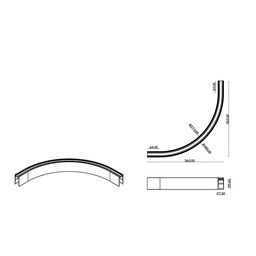 Nakladnoy chuqur shina yo‘li uchun ichki radiusli konnektor, Oq, SY-LINK-CNS1-R300WH