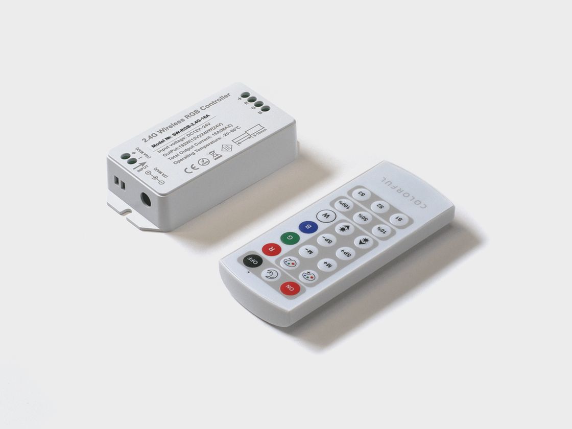 RGB kontroller, 2.4G pult bilan, 21 tugma, DC12/24V, <16A(MAX), SW-RGB-2.4G-16A