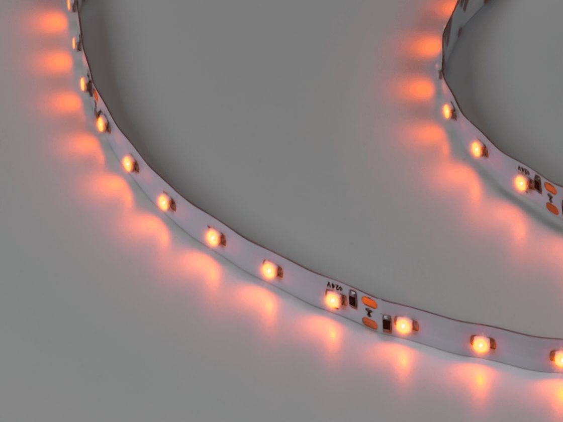 LED lenta 3528, 60 LED/m, 4,8 Vt/m, 24V, IP20, Rang: Sariq, SWG360-24-4.8-Y-M