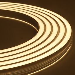 Неоновая лента тёплая белая 24В IP67 10Вт/м 140 LED/м SMD2835 20×13 мм двойное свечение NE-DU2140-24-10-WW-67
