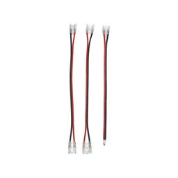 10 mm LED lenta uchun bir tomonlama plastik konnektor, simli, CN-10MM-2P-BW-SC
