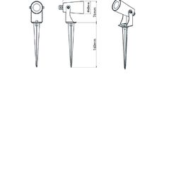 Landshaft LED yoritgich 3 Vt, 24°, 100-240V, 3000K (iliq oq), IP65, qora, FL-F24A-3-BL-WW