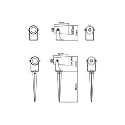Landshaft LED yoritgich 3 Vt, 24°, 100-240V, 3000K (iliq oq), IP65, qora, FL-F24A-3-BL-WW