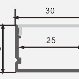 LED lenta uchun alyuminiy ustki profil, diffuzor (ekran) bilan, 2 m, SF-3020