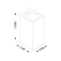 Devor uchun tashqi yoritgich Kvadratum 8 Vt, 2x24°, 220–240 V, 3000K (iliq oq), IP65, fasad uchun