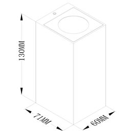 Devor uchun tashqi yoritgich Kvadratum 8 Vt, 2x24°, 220–240 V, 3000K (iliq oq), IP65, fasad uchun