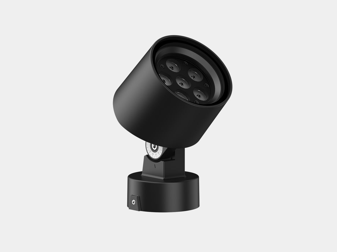 Qora LED spot chiroq, taglikli, old tomondan ko‘rinish
