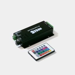 IR RGB Music kontrolleri: klemmlar va pult ko‘rinishi
