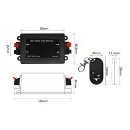 Lenta uchun dimmer (brelokli) 8A 12V/24V, RF-DIM-3-8A