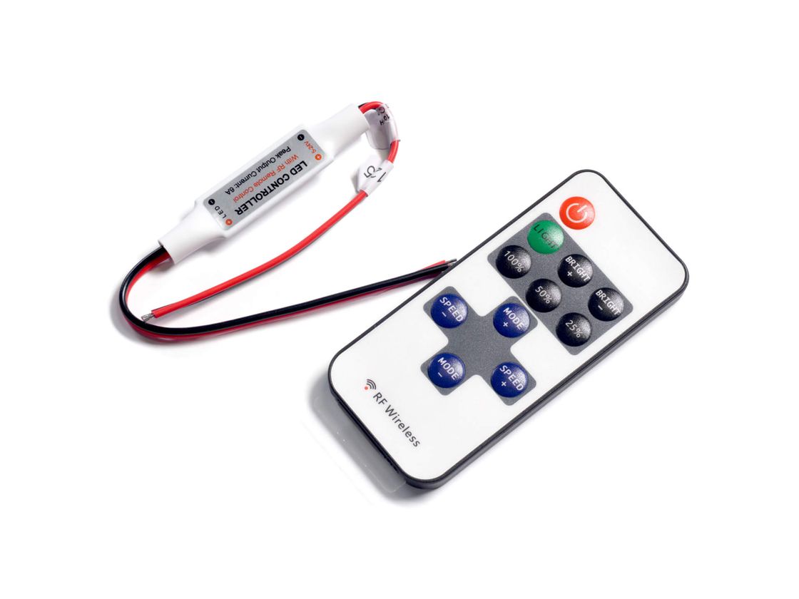 Bir rangli LED lenta uchun mini-dimmer, radio, 11 tugma, RF-DIM-11-6A, RF-DIM-11-6A