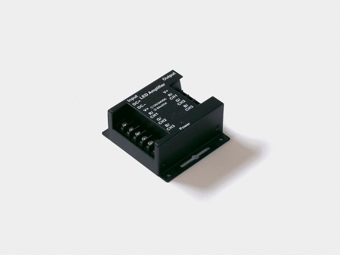 RGB kuchaytirgich, 24A, Qora, AMP-RGB-24A-BL