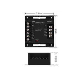 RGB kuchaytirgich, 24A, Qora, AMP-RGB-24A-BL