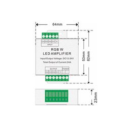 RGB+W kuchaytirgich, 24A, AMP-RGBW-24A