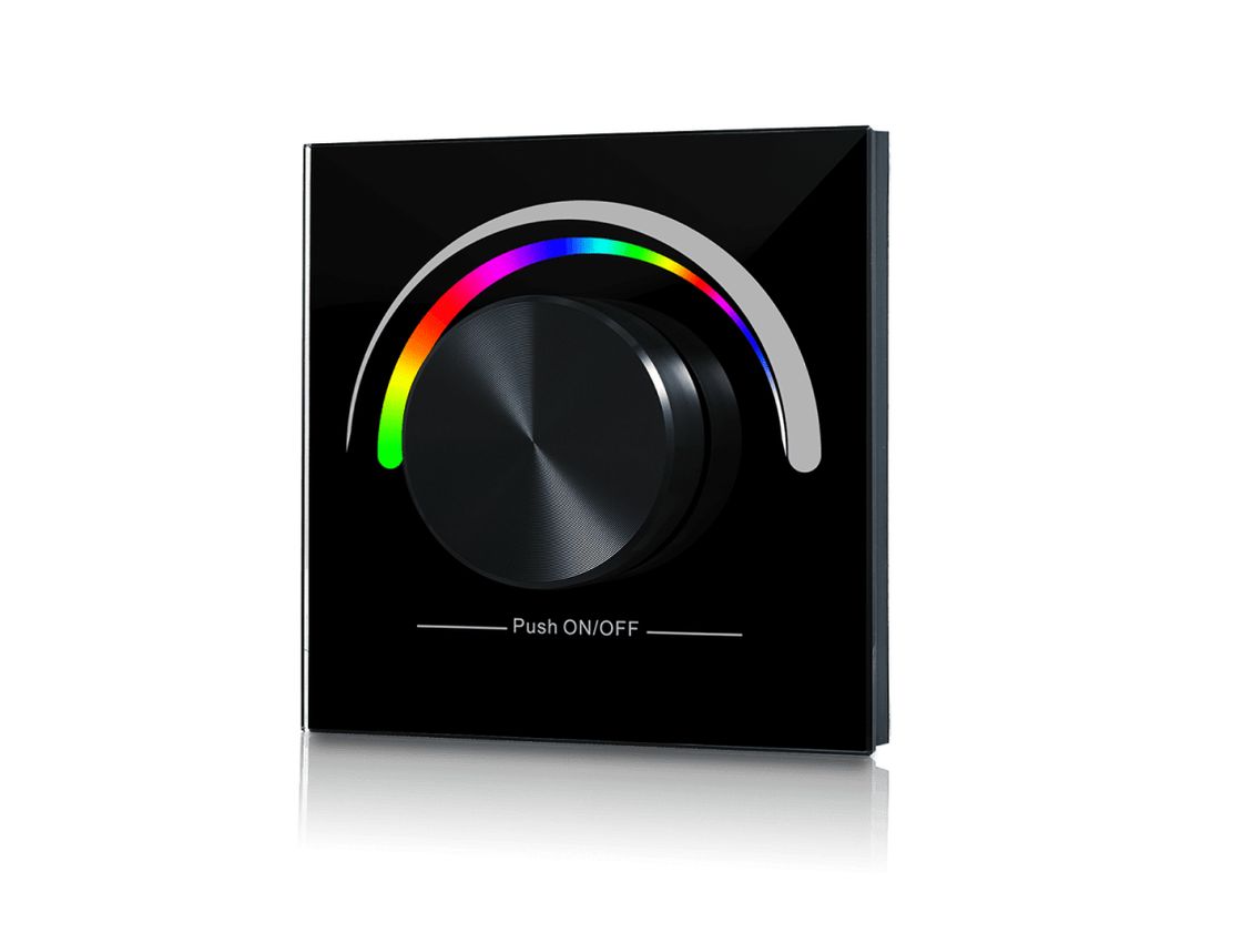 Черная встраиваемая RF панель-валкодер для RGB ленты