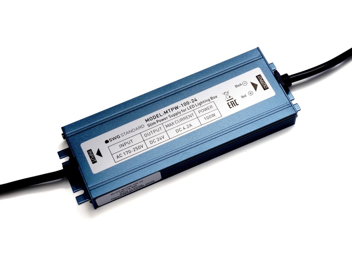 LED lenta uchun quvvat manbai TPW, 100 W, namlikdan himoyalangan, 24 V, MTPW-100-24