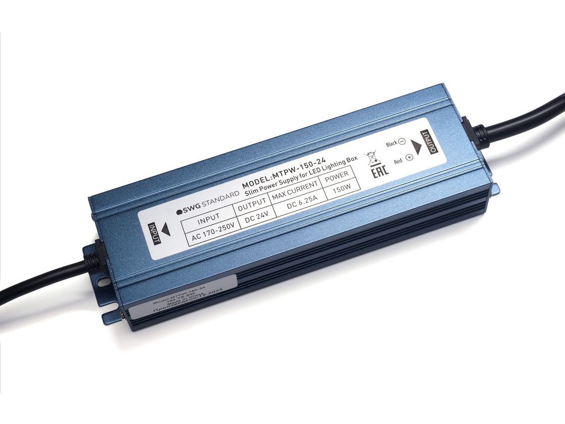 LED lenta uchun quvvat manbai TPW, 150 W, namlikdan himoyalangan, 24 V, MTPW-150-24