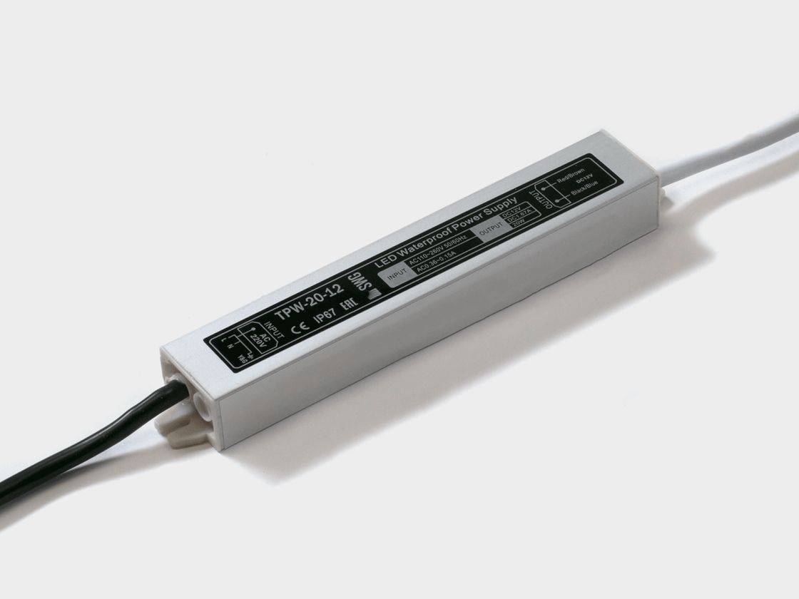 LED lenta uchun germetik quvvat manbai, to‘rtburchak korpus