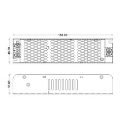LED lenta uchun quvvat manbai, ixcham (tor), 100 W, 24V, T-100-24