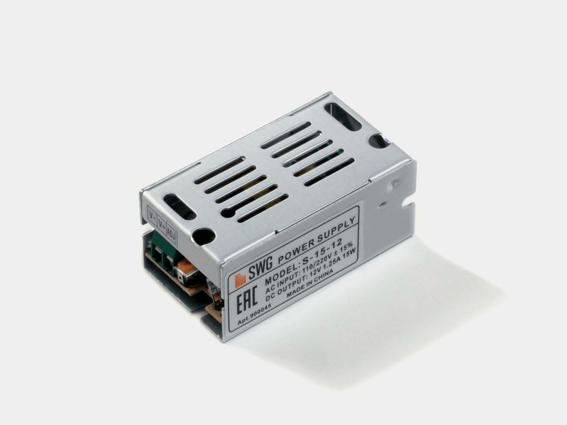 Открытый блок питания SWG S-15-12, корпус сетка