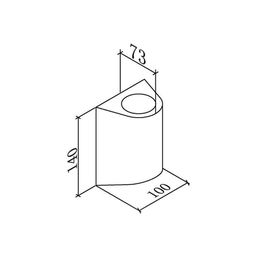 Devor chirog‘ining o‘lchamlar sxemasi: 100×140×73 mm