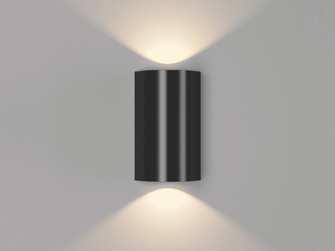 Настенный LED светильник черный, двунаправленный свет вверх-вниз