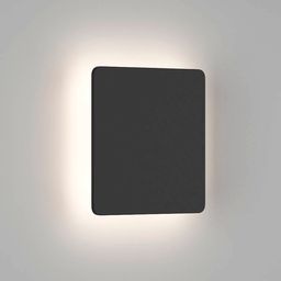 Черный настенный LED светильник в прямоугольном корпусе с подсветкой по периметру