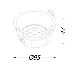 Shiftga o‘rnatiladigan qiya ichki shift chirog‘i korpusi, Oq, IP20, COMBO-41-WH
