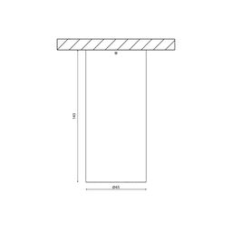 Villy ustki o‘rnatiladigan yoritgich chizmasi, o‘lchamlari 143×65 mm