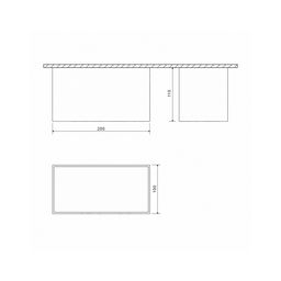 GW yoritgichining chizmasi, o‘lchamlari 200×100×110 mm