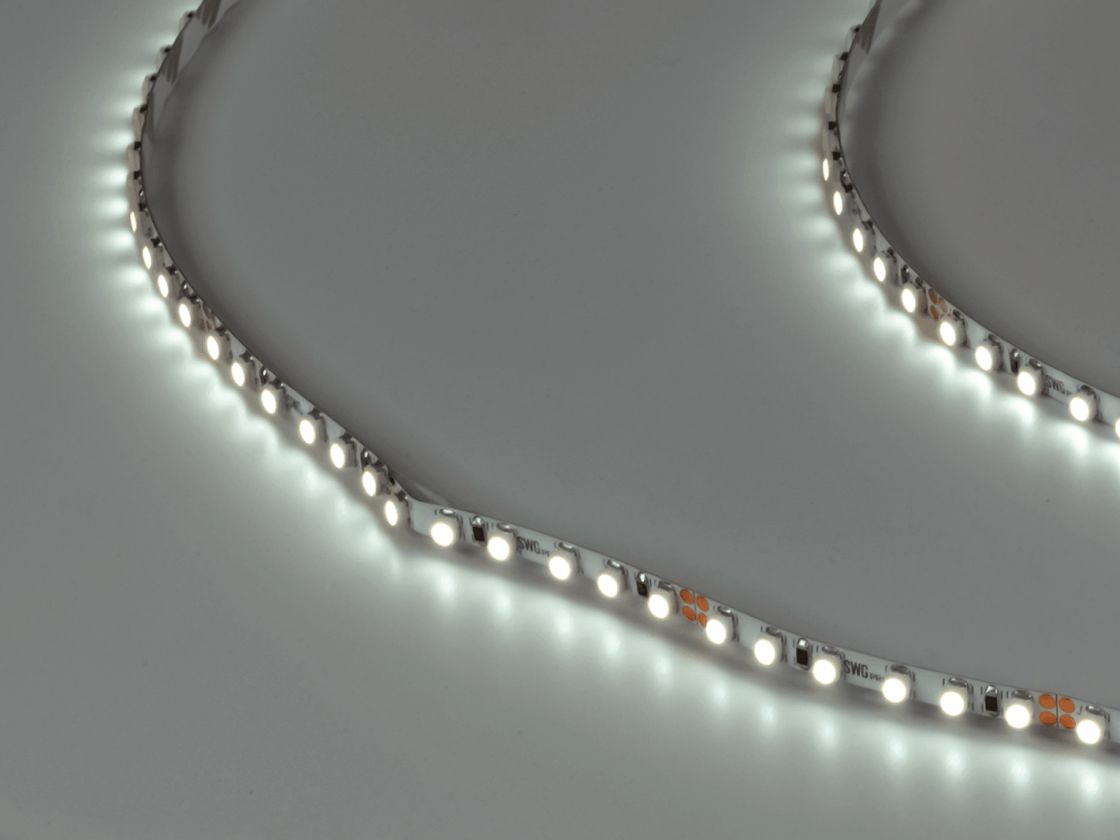 SWG PRO 3528 LED lenta, 120 LED/m, 9,6 Vt/m, 24V, IP20, Rang: Sovuq oq, SWG3PT120-24-9.6-W