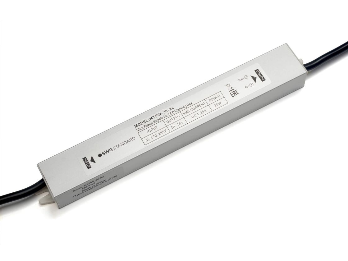 TPW LED lenta uchun quvvat manbai, 30 W, namlikdan himoyalangan, 24 V, MTPW-30-24