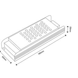LED lenta uchun quvvat manbai, TRIAC dimmerlash bilan 150Вт, 24В, YA-150-24-TR