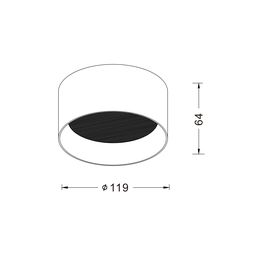 Shiftga o‘rnatiladigan LED ship chirog‘i, BQ seriyasi, Qora, 12Вт, IP20, Iliq oq (3000К), BQ-SF12-BL-WW