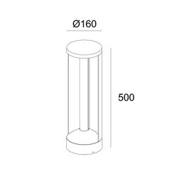 Oq rangli LED yoritgich, 12 Vt, IP65, Iliq (3000K), FL-1491-500-12-WH-WW