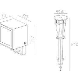 LED yoritgich, 8 Vt, IP65, Iliq (3000K), FL-2741-8-GR-WW