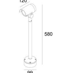 LED yoritgich, to‘q kulrang, 20Вт, IP65, 3000К, W-1677-20-GR-WW