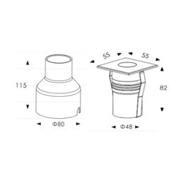 LED yoritgich, 4Вт, IP67, RGB + iliq (RGB + 3000К), DL-2055S1-4-RGBWW-24