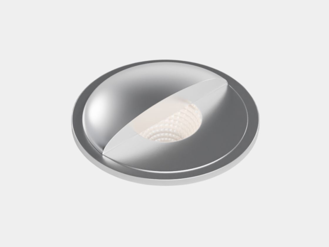 Лицевая панель грунтового светильника, серебристая накладка