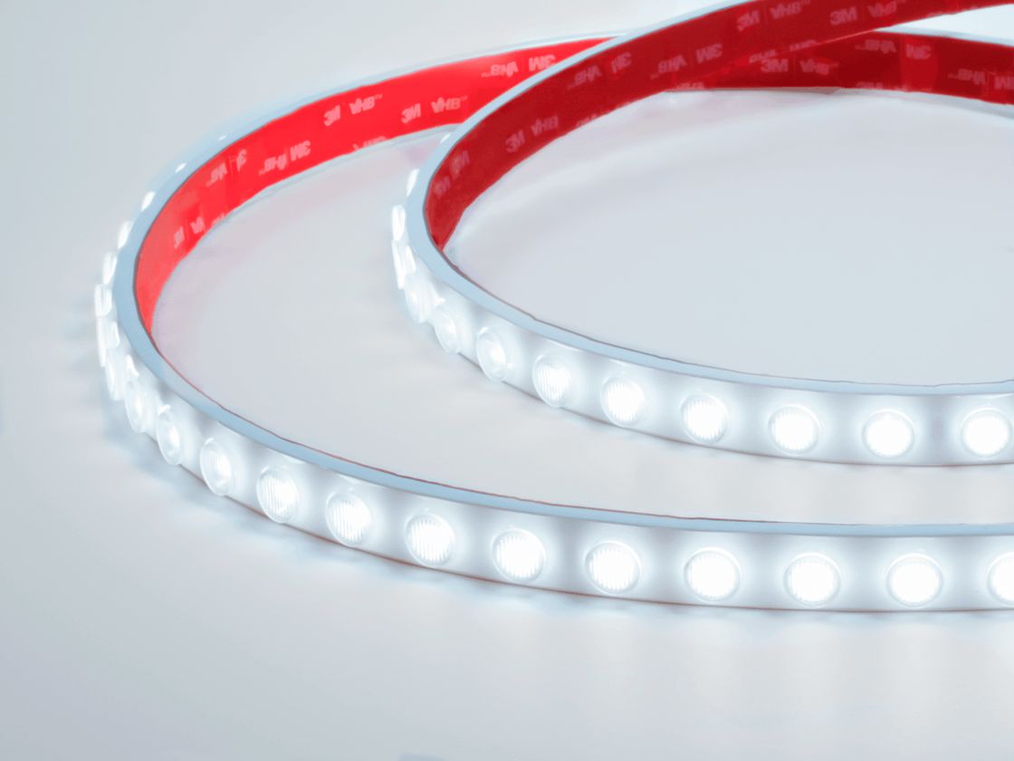 Wallwasher LED lenta 2835, 48 LED/m, 18 Vt/m, 24V, IP67, Rang: Sovuq oq, SWG-248-24-W20/45-67