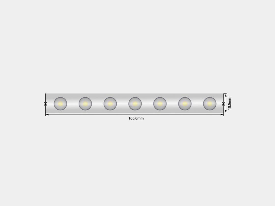 Kesish qadami 166,6 mm bo‘lgan LED lenta sxemasi