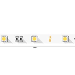 LED lenta 5050, 30 LED/m, 7,2 Vt/m, 12V, IP20, Rang: Iliq oq, SWG530-12-7.2-WW-M