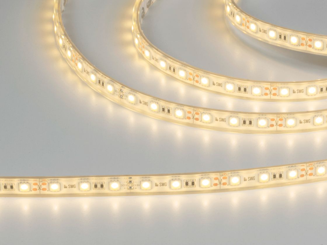 SMD5050 LED lenta, iliq oq rang, yaqin masofadan ko‘rinish
