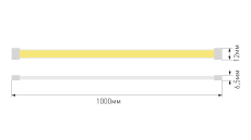 Лента светодиодная, 480 LED/м, 10 Вт/м, 24В, IP67, Цвет: Холодный беый